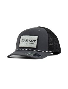 Gorras Ariat Large logo patch cord Hombre Negras | OGJX28156