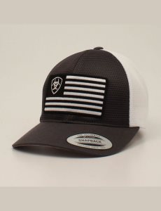 Gorras Ariat Shield flag mesh Hombre Gris | ATBN64780