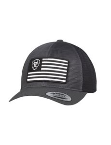 Gorras Ariat Shield flag mesh Hombre Gris | QJSH53067