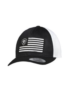 Gorras Ariat Shield flag mesh Hombre Negras | LKTQ71532