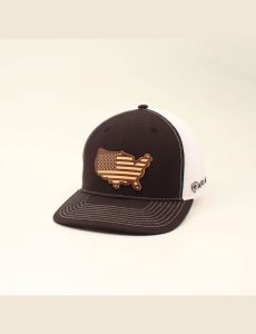 Gorras Ariat Usa flag patch logo Hombre Negras | LQHK71493