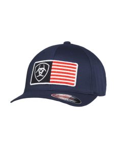 Gorras Ariat Usa flag patch shield Hombre Azul Marino | ZQTV15283