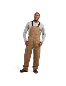 Pantalones Babero Ariat Rebar DuraCanvas Stretch Insulated Hombre Kaki | NKZF27130