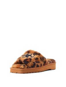 Pantuflas Ariat Cozy Chic Square Puntera Mujer Leopardo | QUVA56719