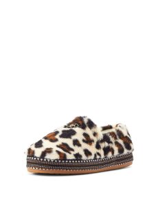 Pantuflas Ariat Snuggle Mujer Creme Leopardo | YHFV65743