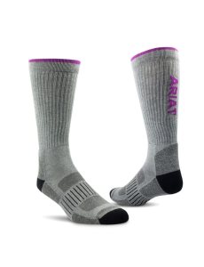 Ropa De Trabajo Ariat High Performance Crew Tek Trabajo Socks 2 Pair Pack Mujer Gris | REBW04278