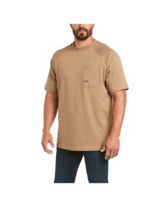 Ropa De Trabajo Ariat Rebar Algodon Strong T Shirts Hombre Kaki | ILKX13940