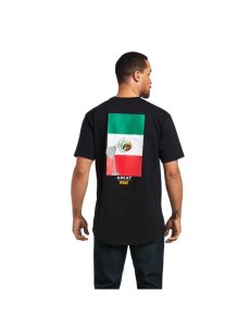 Ropa De Trabajo Ariat Rebar Algodon Strong Mexican Pride Estampadas T Shirts Hombre Negras | SDIE17423