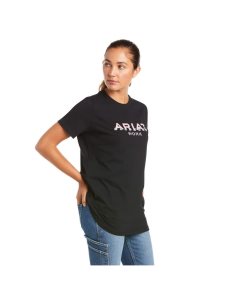 Ropa De Trabajo Ariat Rebar Algodon Strong Logo T Shirts Mujer Azul Marino | UGKA84279