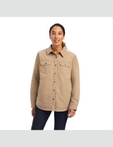 Ropa De Trabajo Ariat Rebar Classic Lona Shirts Jackets Mujer Kaki | XCMU17205