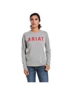 Ropa De Trabajo Ariat Rebar CottonStrong Block T Shirts Mujer Gris | VZUK71904