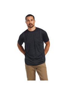 Ropa De Trabajo Ariat Rebar Evolution Atléticos Fit T Shirts Hombre Negras | ZXSD52017