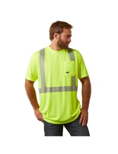 Ropa De Trabajo Ariat Rebar Hi-Vis ANSI T Shirts Hombre Amarillo | QTJZ29843