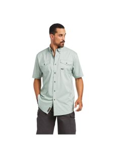 Ropa De Trabajo Ariat Rebar Made Tough VentTEK DuraStretch Trabajo Shirts Hombre Verde | RZFL53690