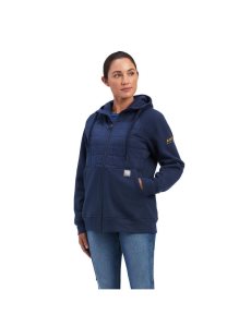 Ropa De Trabajo Ariat Rebar Regulator Full Zip Hoodie Mujer Indigo | XFIP85640