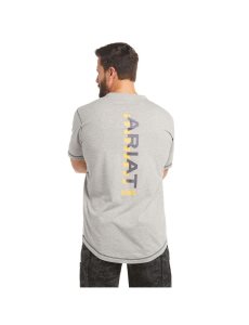 Ropa De Trabajo Ariat Rebar Workman Logo T Shirts Hombre Gris | BDHG76321