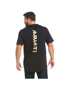 Ropa De Trabajo Ariat Rebar Workman Logo T Shirts Hombre Negras | HXND71982