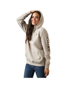 Sudadera Con Capucha Ariat Logo Mujer Beige | JPRT54817