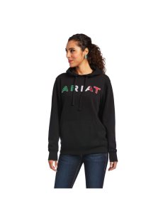 Sudadera Con Capucha Ariat Mexico Mujer Negras | HEZW15687