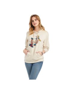 Sudadera Con Capucha Ariat REAL Branded Logo Mujer Beige | WFNB65714