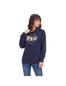 Sudadera Con Capucha Ariat REAL Shield Logo Mujer Azul Marino | RBTK96048