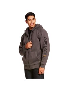 Sudadera Con Capucha Ariat Rebar All-Weather Full Zip Hombre Gris | FVUB61302