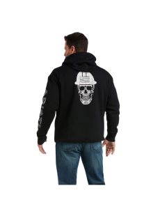 Sudadera Con Capucha Ariat Rebar Roughneck Pullover Hombre Negras | EOHL97412