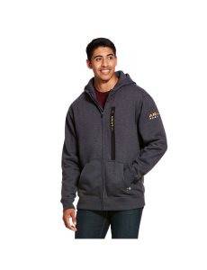 Sudadera Con Capucha Ariat Rebar Workman Full Zip Hombre Gris | BQLJ97281