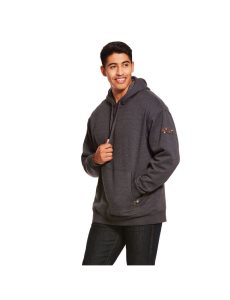 Sudadera Con Capucha Ariat Rebar Workman Hombre Gris | JWRM18932