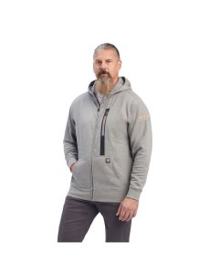 Sudadera Con Capucha Ariat Rebar Workman Full Zip Hombre Gris | JZSA82510