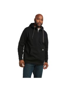 Sudadera Con Capucha Ariat Rebar Workman 1/4 Zip Hombre Negras | NBOS49257