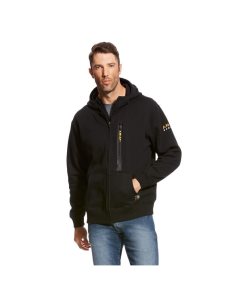 Sudadera Con Capucha Ariat Rebar Workman Full Zip Hombre Negras | NLKW90764