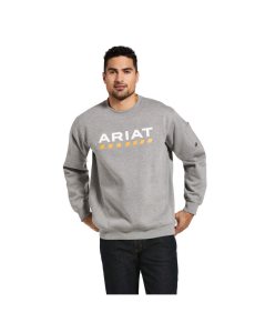 Sudaderas Ariat Rebar Workman Logo Hombre Gris | EBQG64721