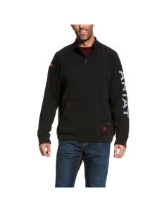 Suéteres Ariat FR Primo Fleece Logo 1/4 Zip Hombre Negras | GCXH76089