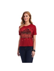 Tops Ariat Cowgirl Canyon Tee Mujer Naranjas Rosas | ADUK49801