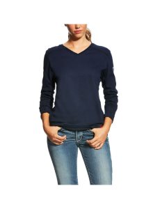 Tops Ariat FR AC Crew Mujer Azul Marino | SVYO07983