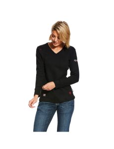 Tops Ariat FR AC Crew Mujer Negras | SKMG12794