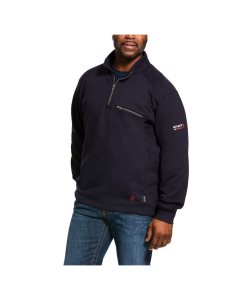 Tops Ariat FR Rev 1/4 Zip Hombre Azul Marino | LJXH91274