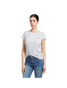 Tops Ariat Logo Script Mujer Gris | RWPA47692