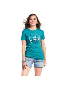 Tops Ariat Opuntia SS T-Shrt Mujer Turquesa Verde | UOCE68390