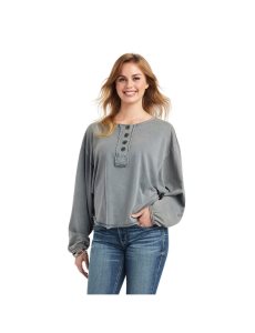 Tops Ariat Pinon Henley Mujer Azul Marino | YAPK62974