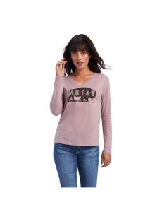 Tops Ariat REAL Chest Logo Relaxed Tee Mujer Rosas | HRBZ74560