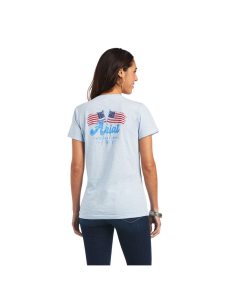 Tops Ariat REAL Flag Waver Tee Mujer Azules | JGDS86917