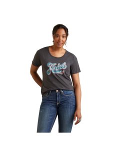 Tops Ariat Spur Script Tee Mujer Gris | HMOW94123