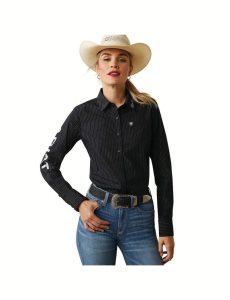 Tops Ariat Team Kirby Stretch Mujer Negras Plateadas | ZYXU61045