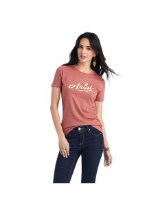 Tops Ariat Wheat Script Tee Mujer Rojas | AMDZ43268