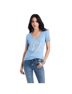 Tops Ariat Wild Heart Tee Mujer Azules Claro | QKGA51467