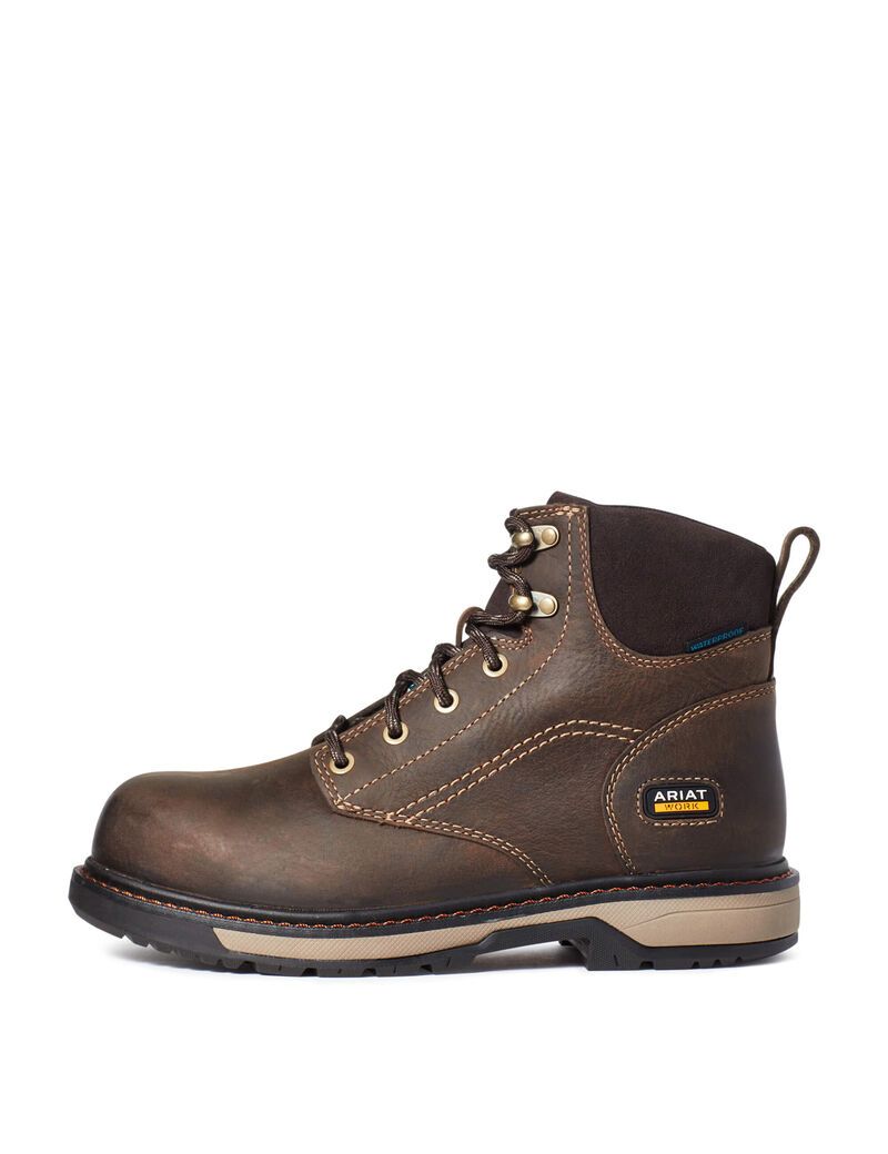 Botas De Trabajo Ariat Riveter 6' CSA Impermeables Composite Puntera Mujer Marrones Oscuro | VYBX93014