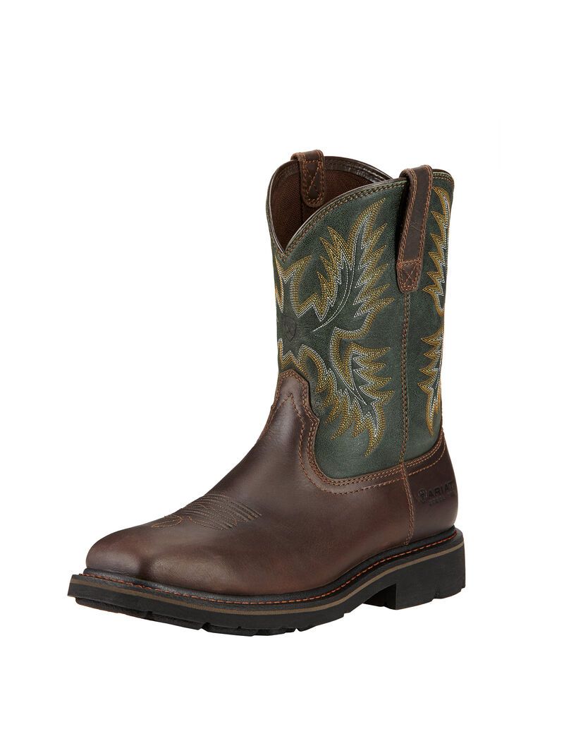 Botas De Trabajo Ariat Sierra Anchos Square Puntera Steel Puntera Hombre Marrones Oscuro | QYNO74821