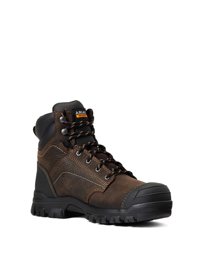 Botas De Trabajo Ariat Treadfast 6' Impermeables Mujer Marrones Oscuro | CTWP14539